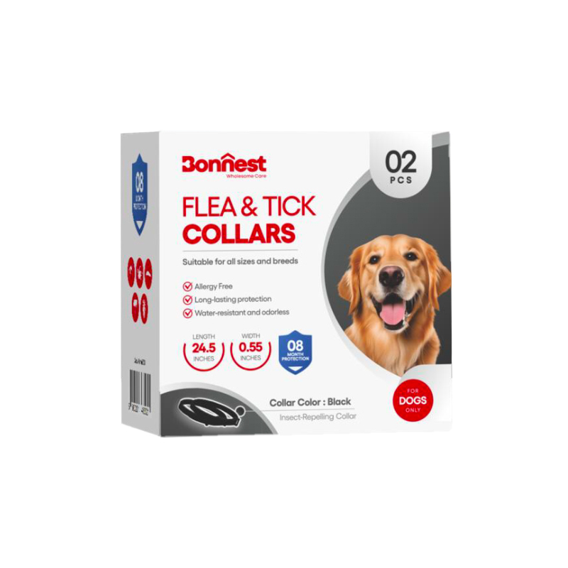 قلاده ضد کک و کنه سگ بونست مناسب تا 8 ماه رنگ مشکی بسته 2 عددی